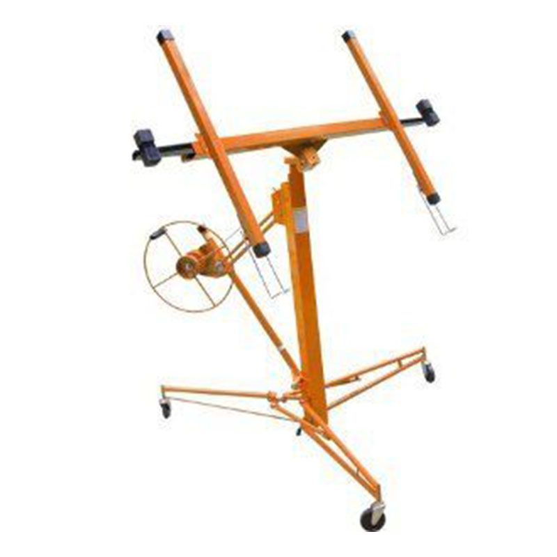 A large orange machine with wheels on a white background.