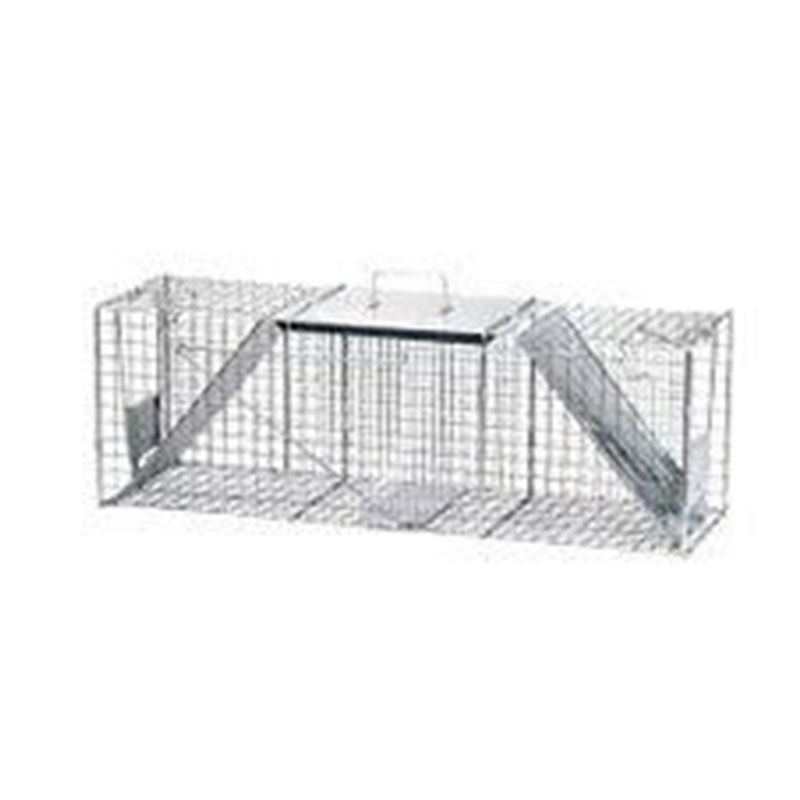 A metal cage with stairs and a handle on a white background.