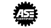 Black and white ASE Certified logo: Letters 