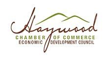 Haywood Chamber of Commerce logo, featuring brown script 