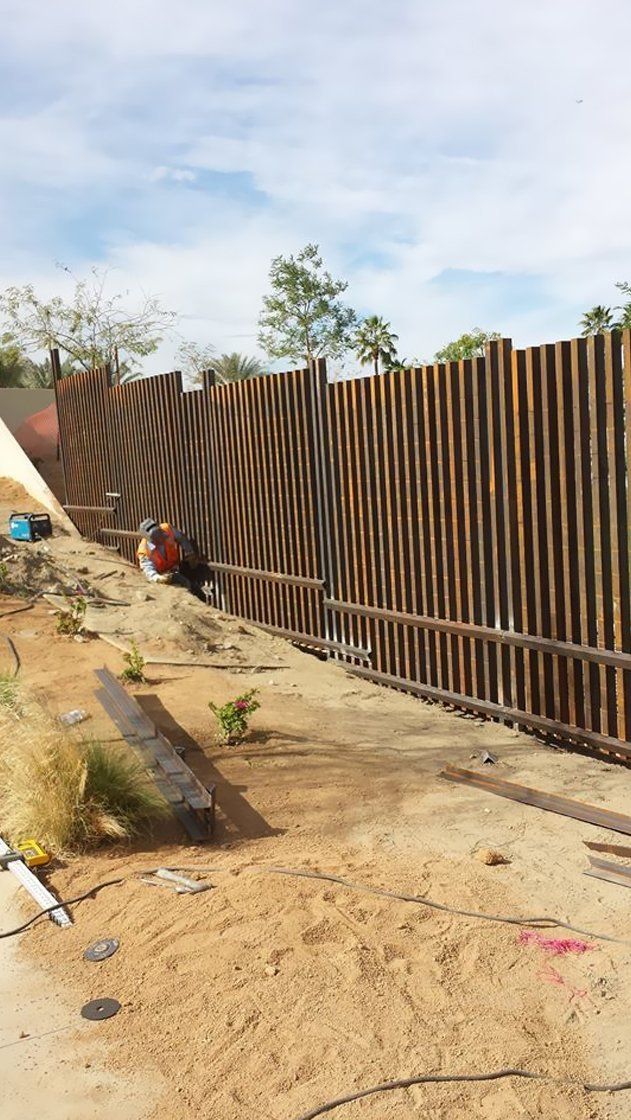 Man installing fences
