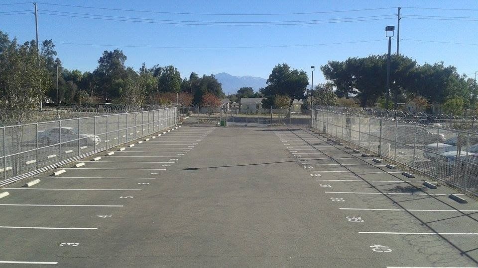 Car parking with security fences