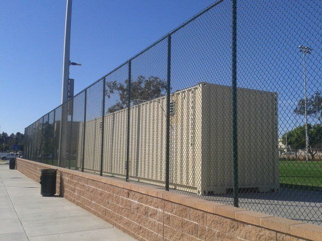 Green vinyl chain link fence