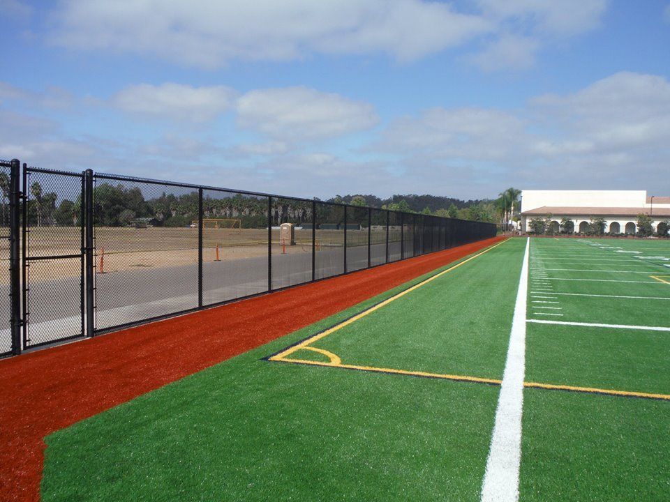 Black chain link fences