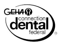 GEHA Connection Dental Federal logo, black and white.