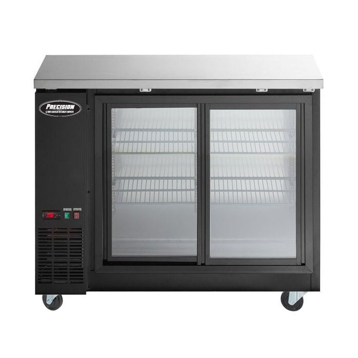 Front View - 48” Back Bar Refrigerator With Sliding Doors