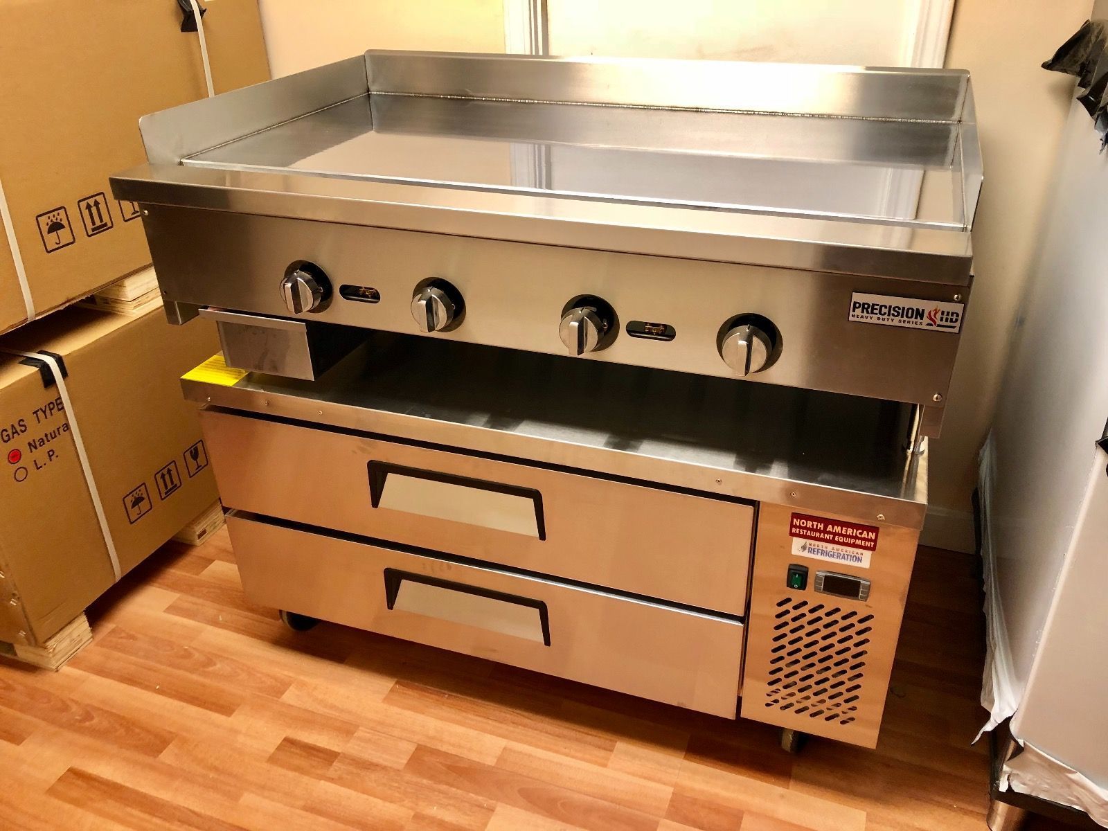 Exterior 48″ Chef Base With 48″ Chrome Griddle Package