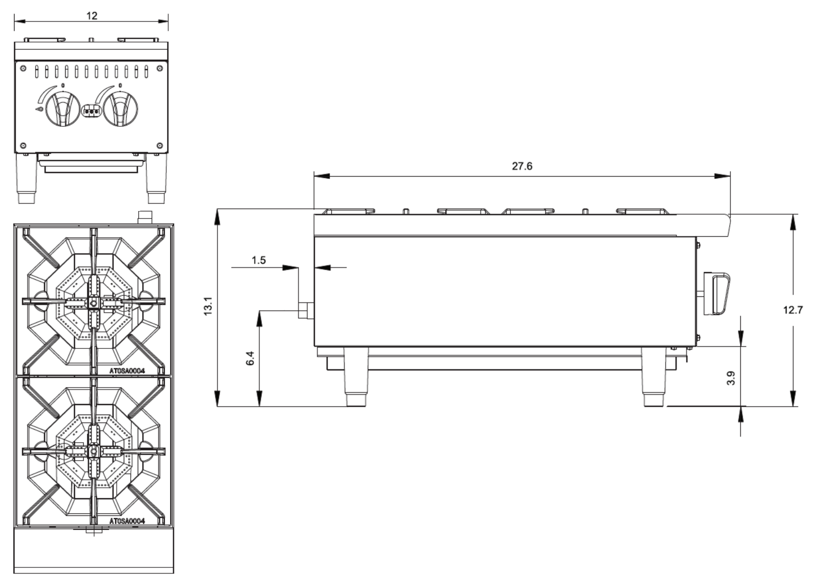 2 Burner Gas Hot Plate Specifications