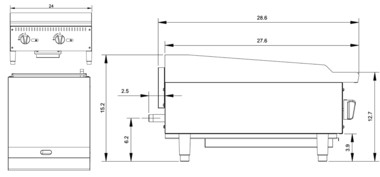 24″ Manual Griddle Specifications