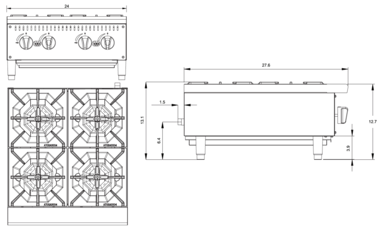 4 Burner Gas Hot Plate Specifications