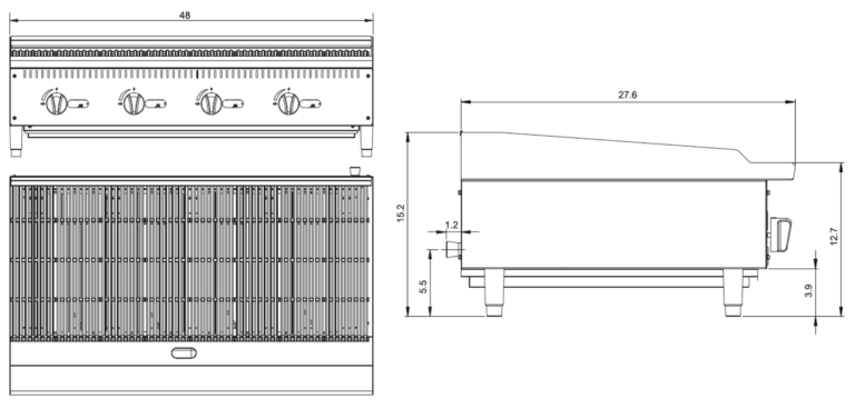 48″ Radiant Char Grill Specifications