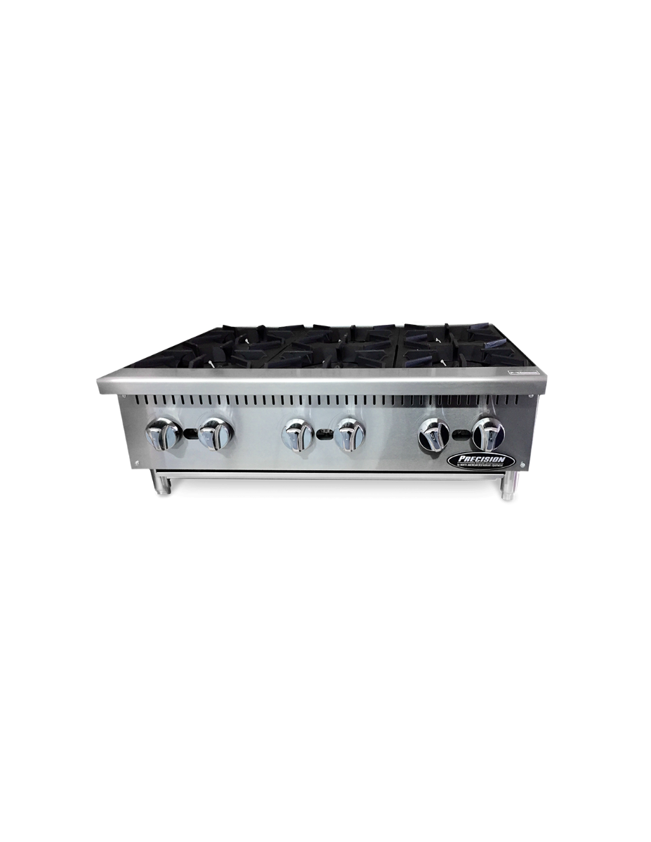 Exterior 6 Burner Gas Hot Plate Features