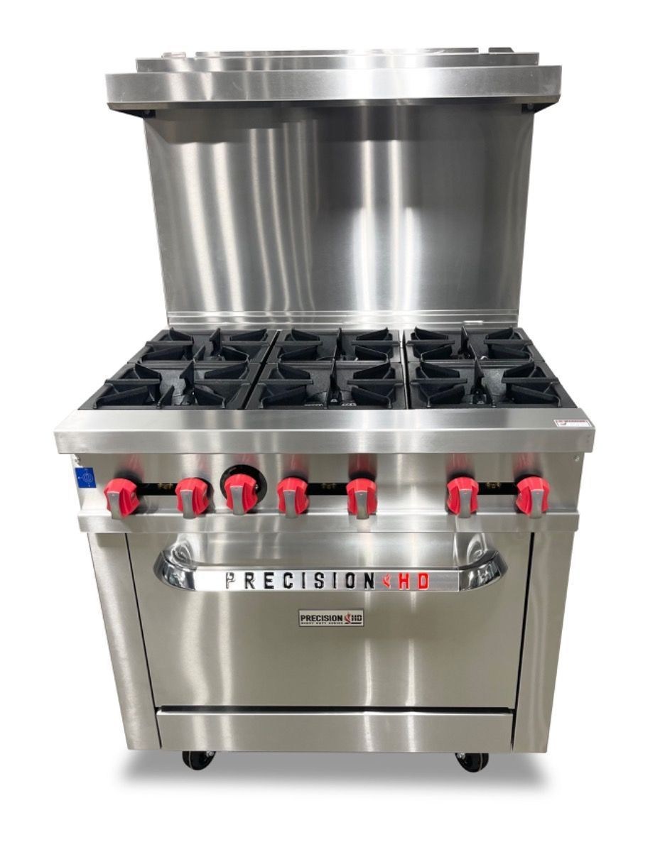 Exterior Precision 6 Burner Gas Commercial Range 36″ Feature