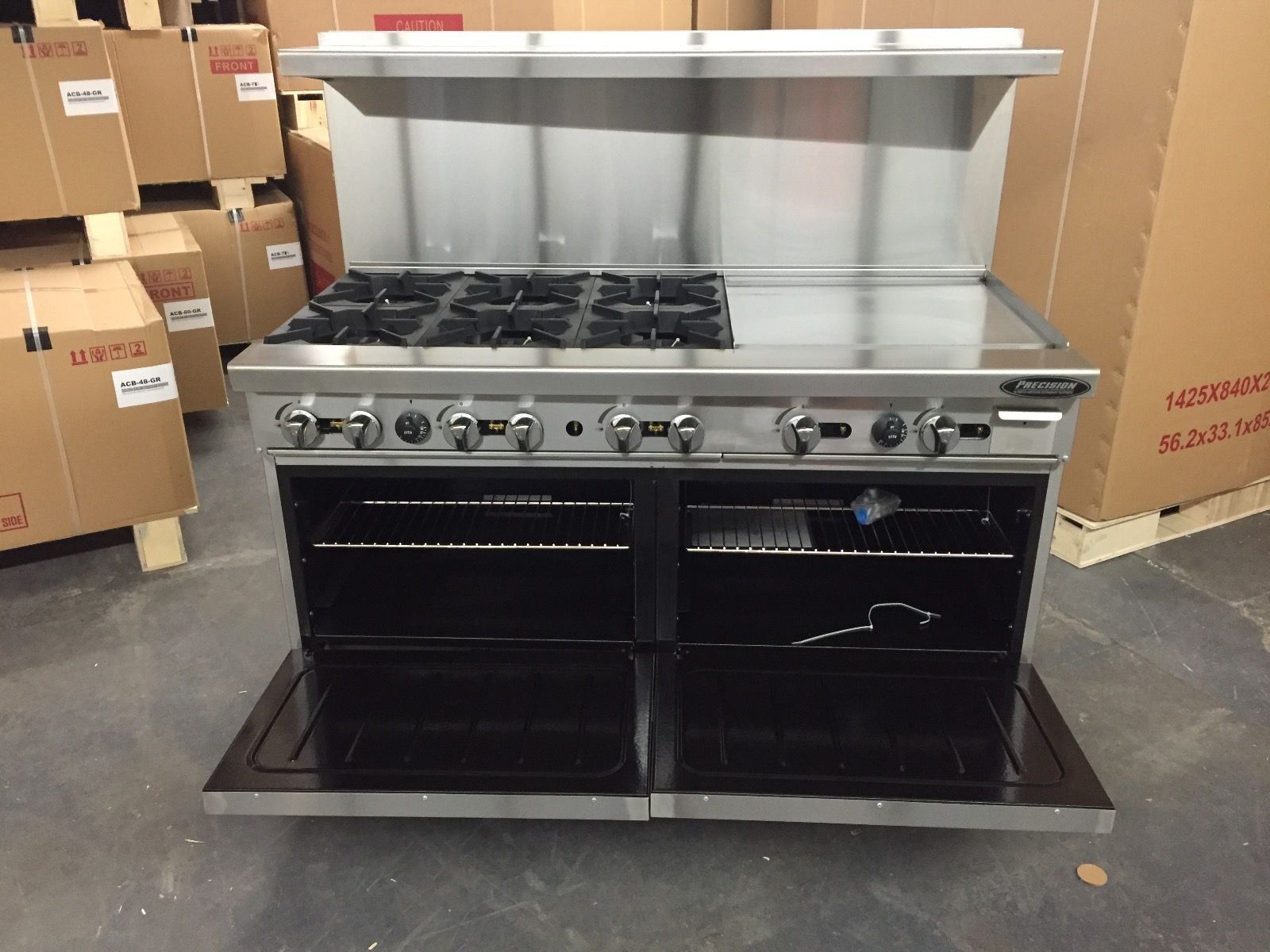 Precision 6 Burner Range With 24″ Griddle and Double Oven