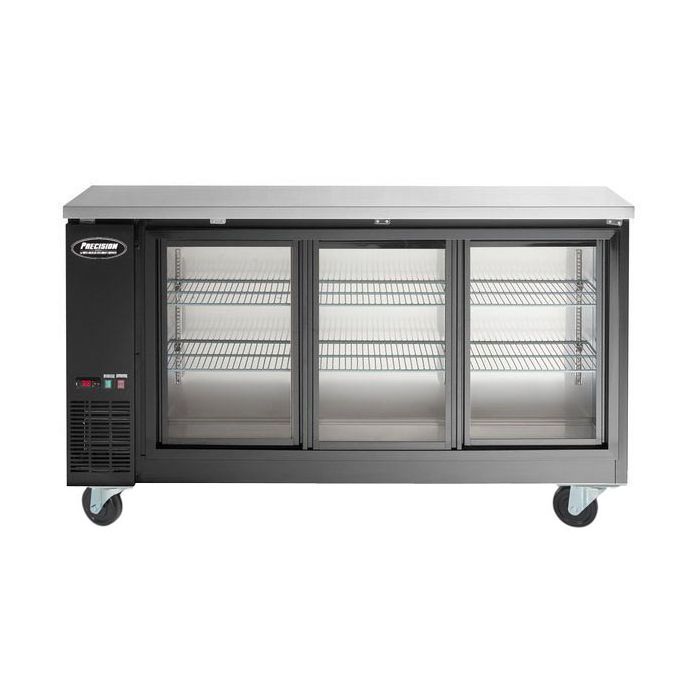 Front View - 72” Back Bar Refrigerator Sliding Glass Doors