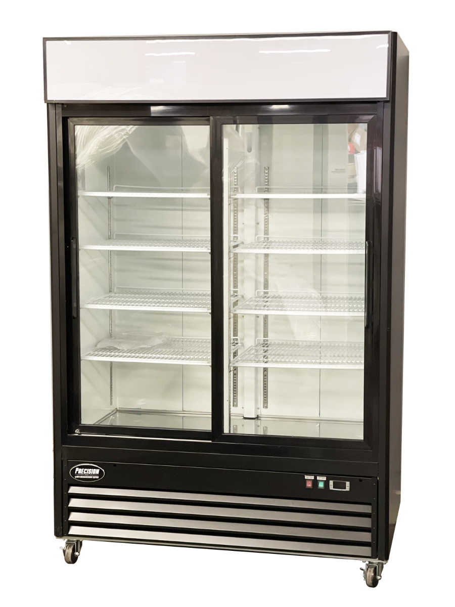 Front View - Double Glass Door Merchandiser Refrigerator