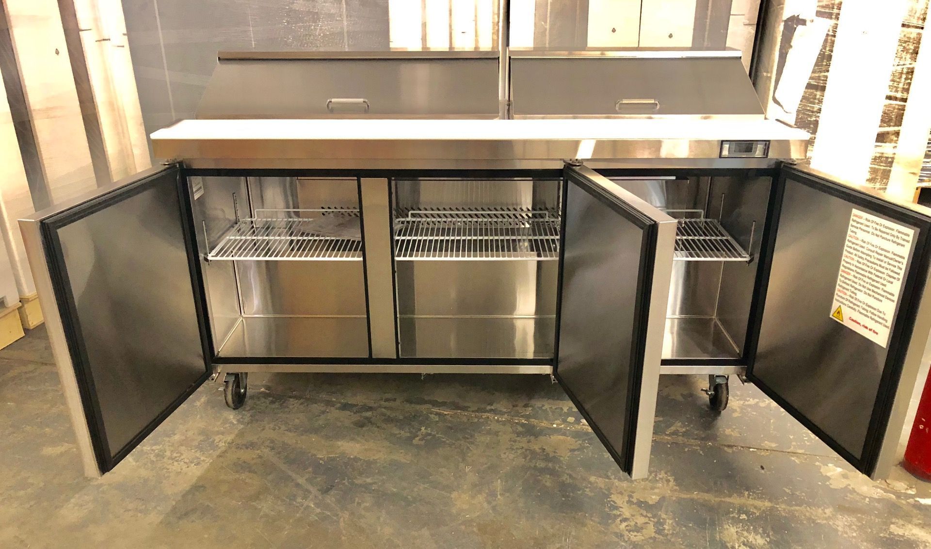 Interior 72″ Standard Top Sandwich Prep Unit 3 Door