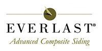 Logo for Everlast Advanced Composite Siding: Text below a horizontal line with a circle and shape.