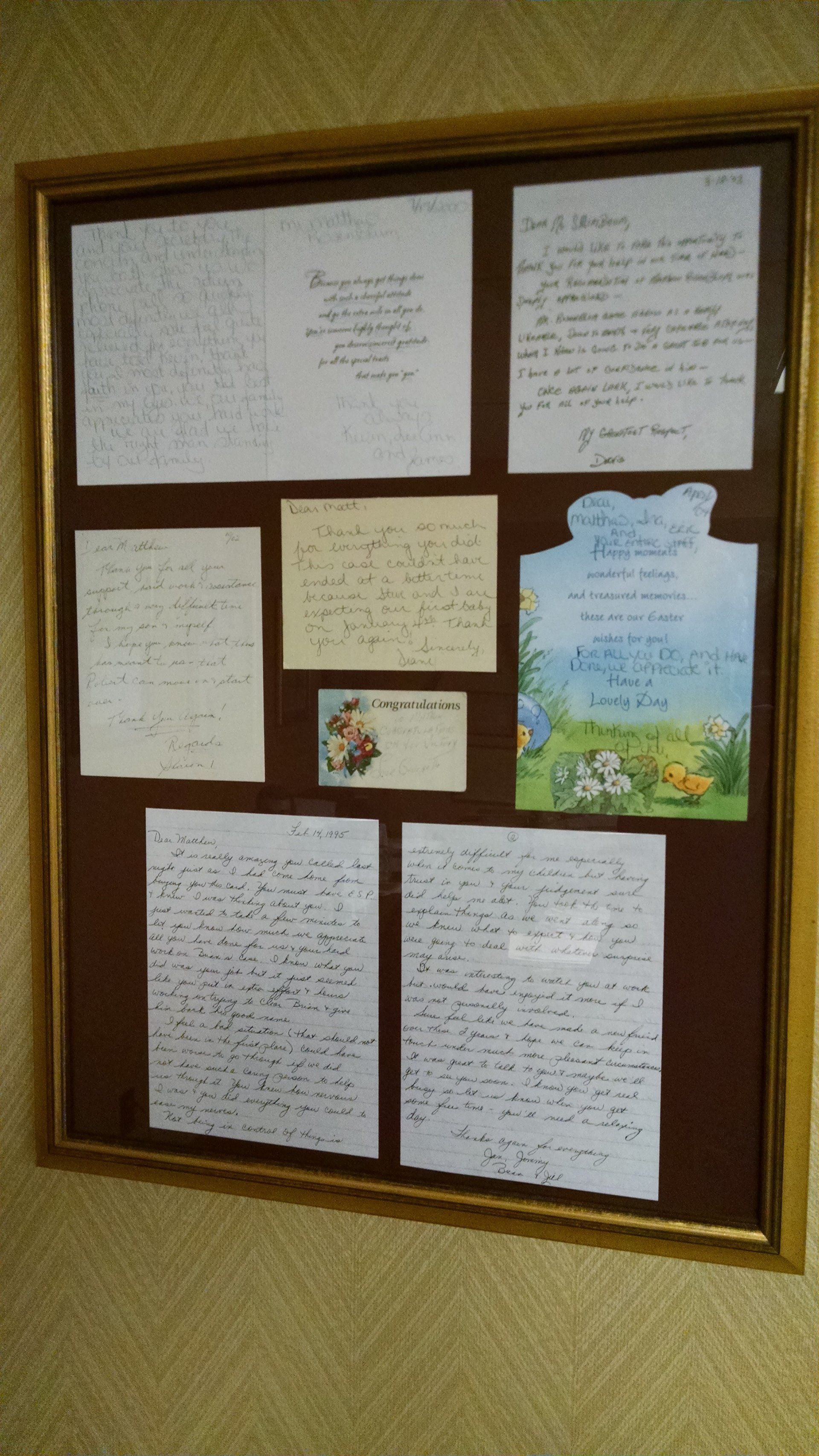 Sticky notes on wall