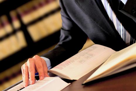 Lawyer reading a book