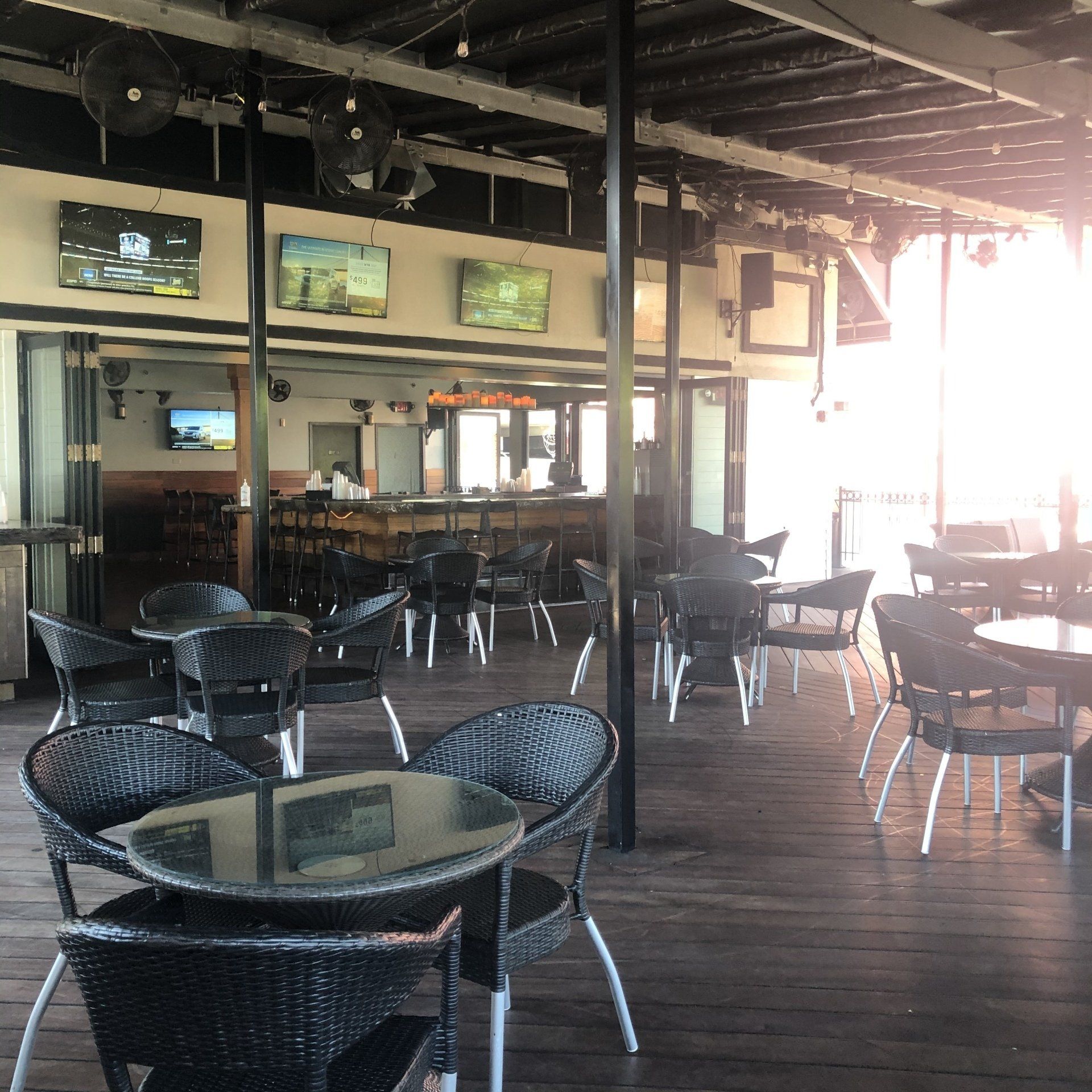 restaurant interior with tables and chairs