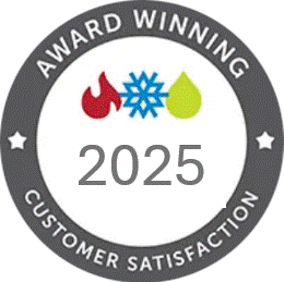 A sticker that says award winning customer satisfaction 2025