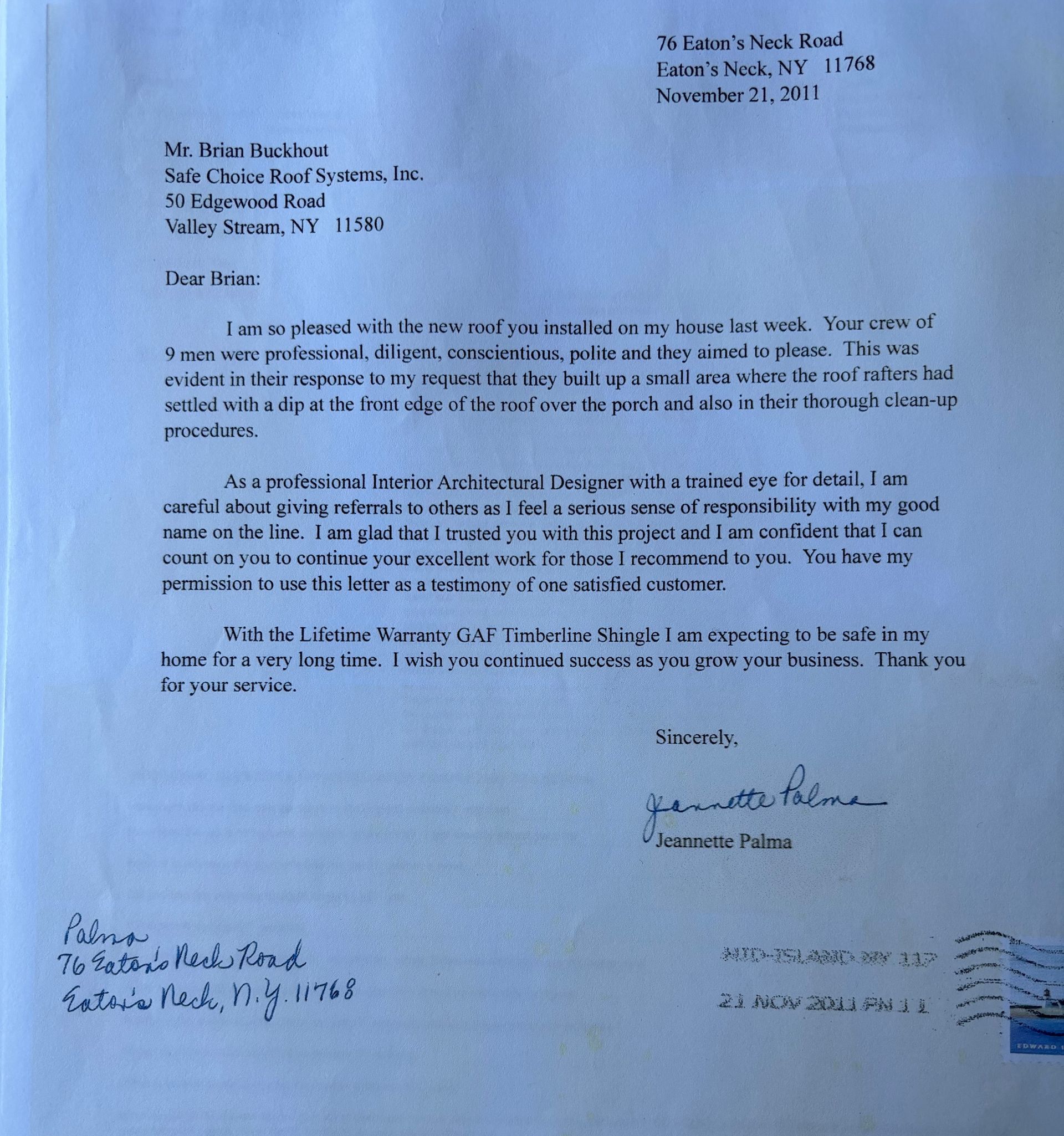 A letter from an organization, addressed to Mr. Roger Carlson, discussing a case. Signed by Bernadette Holmes.