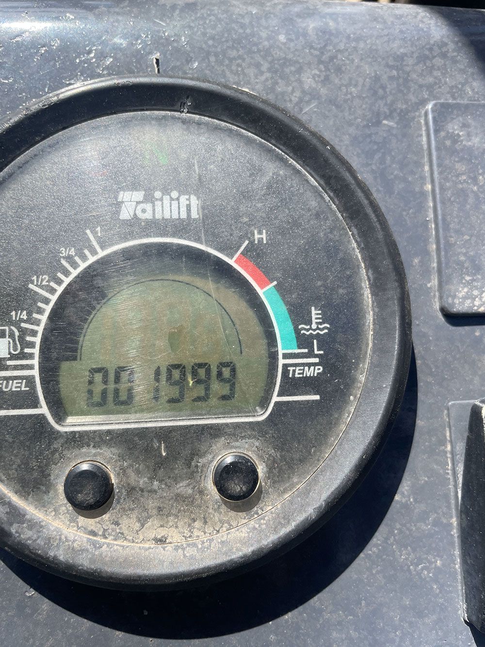 A close up of a gauge