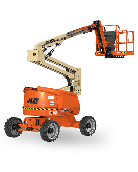 A jlg aerial lift is shown on a white background