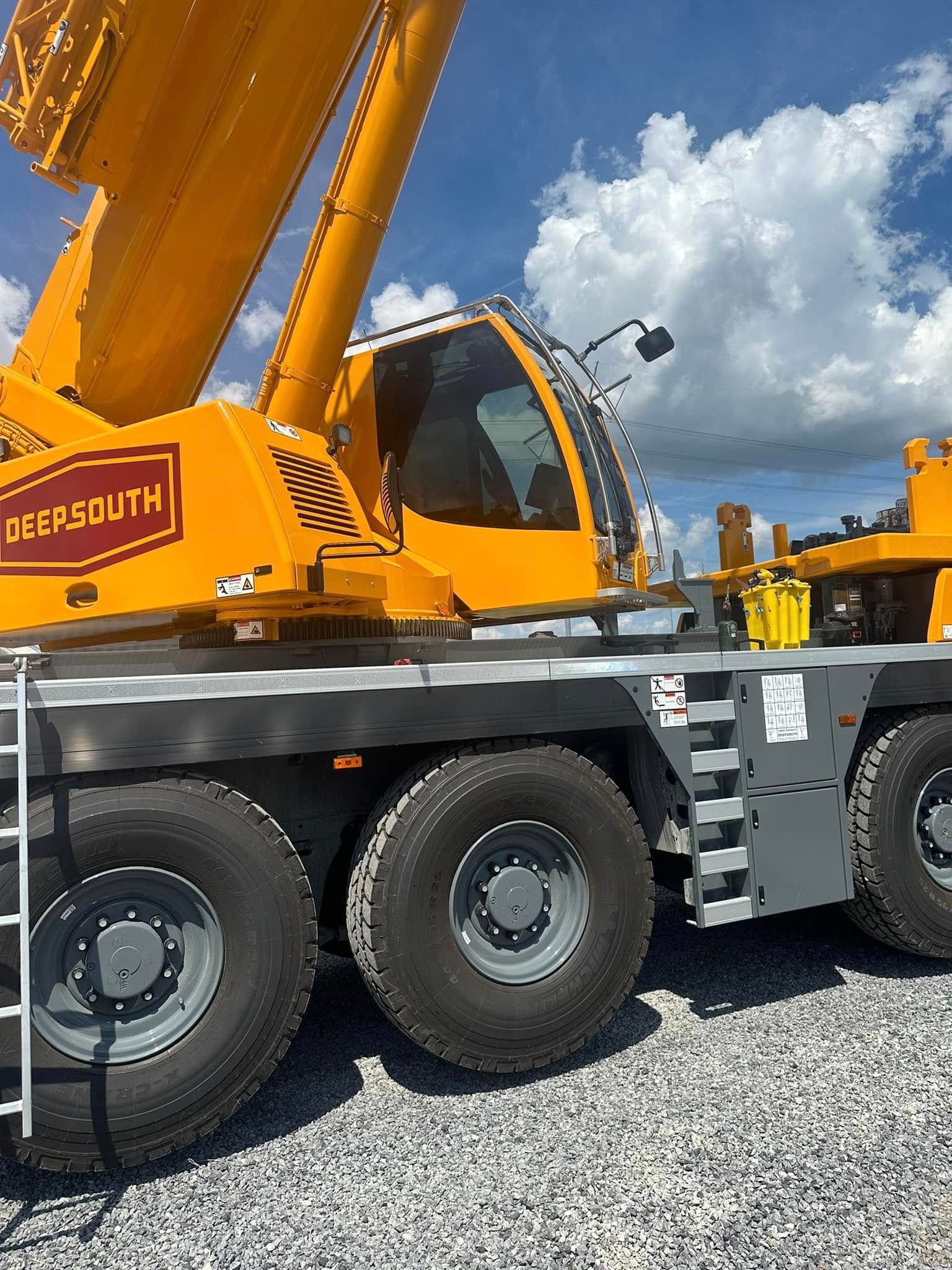 A yellow mobile crane from 