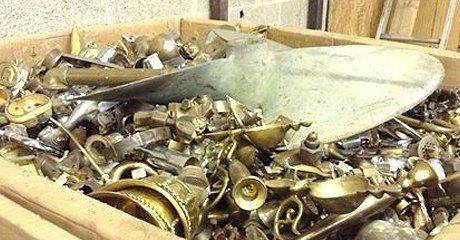 Brass metals and a big propeller in a box