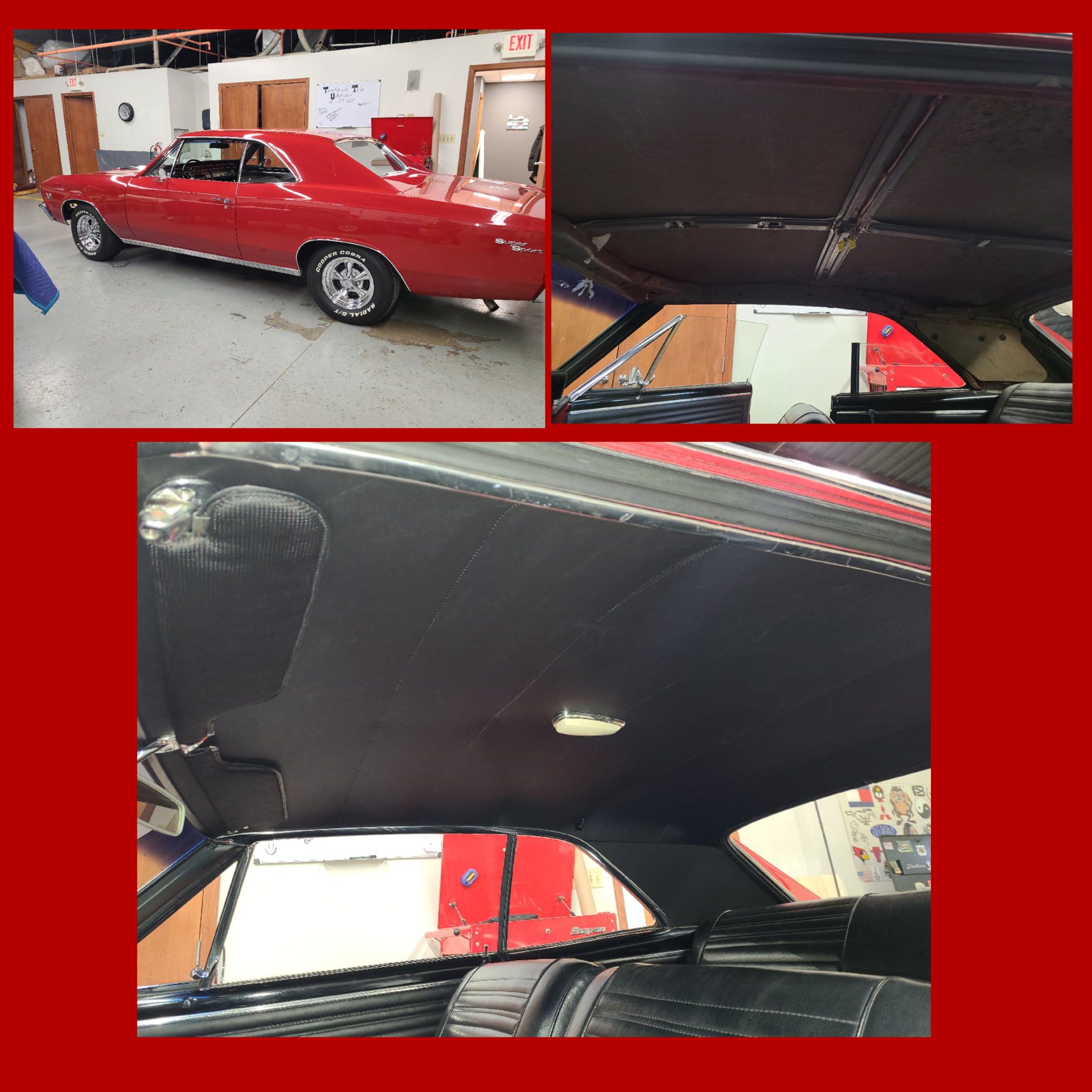 67 Red Chevelle Headliner