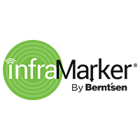 Logo: InfraMarker by Berntsen, green circle with concentric rings and antenna symbol.