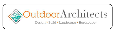 Logo for Outdoor Architects: features a diamond-shaped graphic and text "Outdoor Architects" with service descriptions.