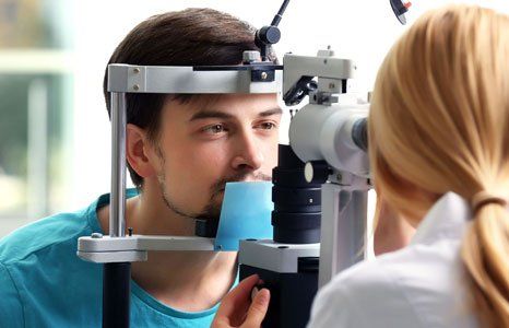 man having an eye exam