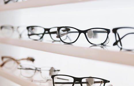 eyeglasses on display
