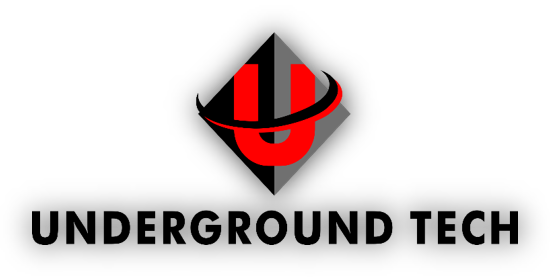 Red and black Underground Tech logo with stylized U inside a diamond shape.