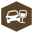 Car  and wine glass icon