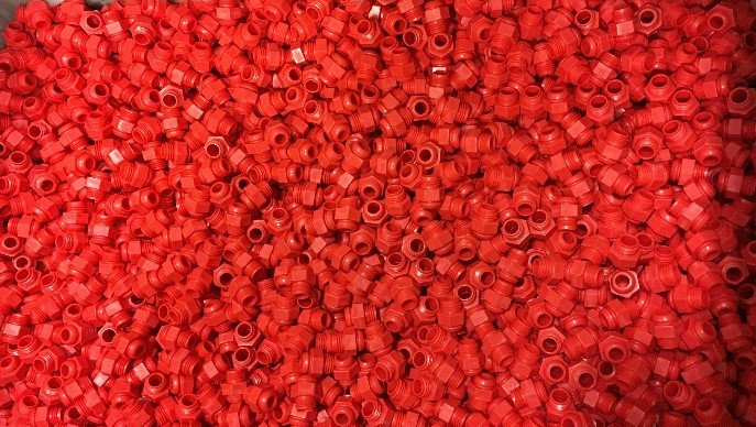 injection molding completed parts