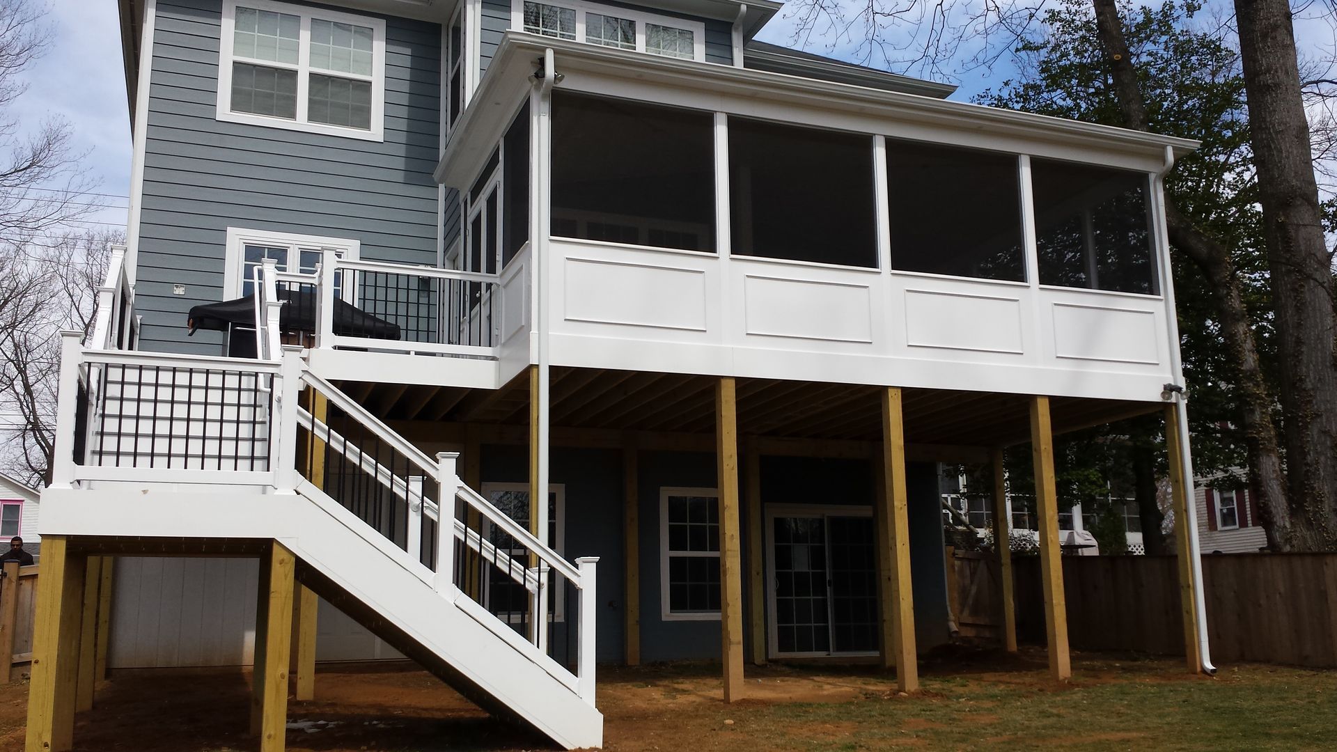 Screen Porch with knee wall
