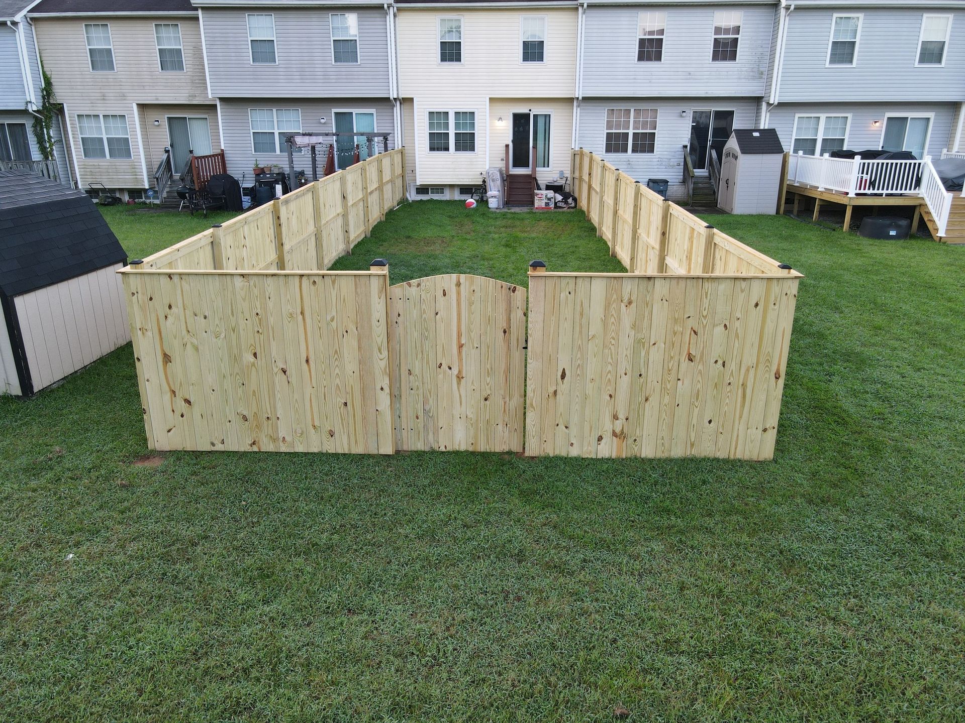 New wooden fence