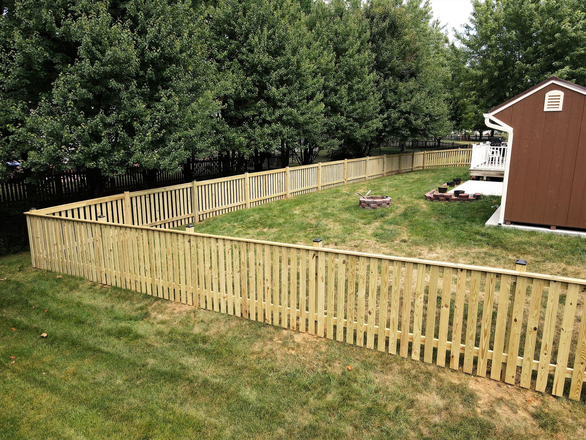 Installed wooden fences