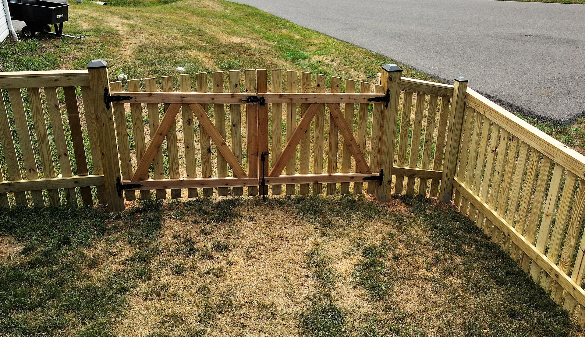 Installed wooden fence