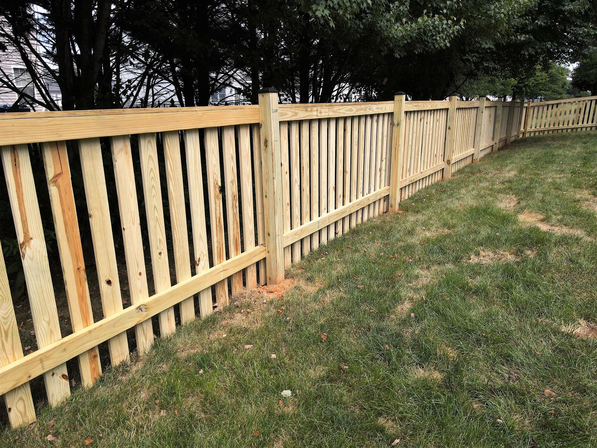 Installed wood fence