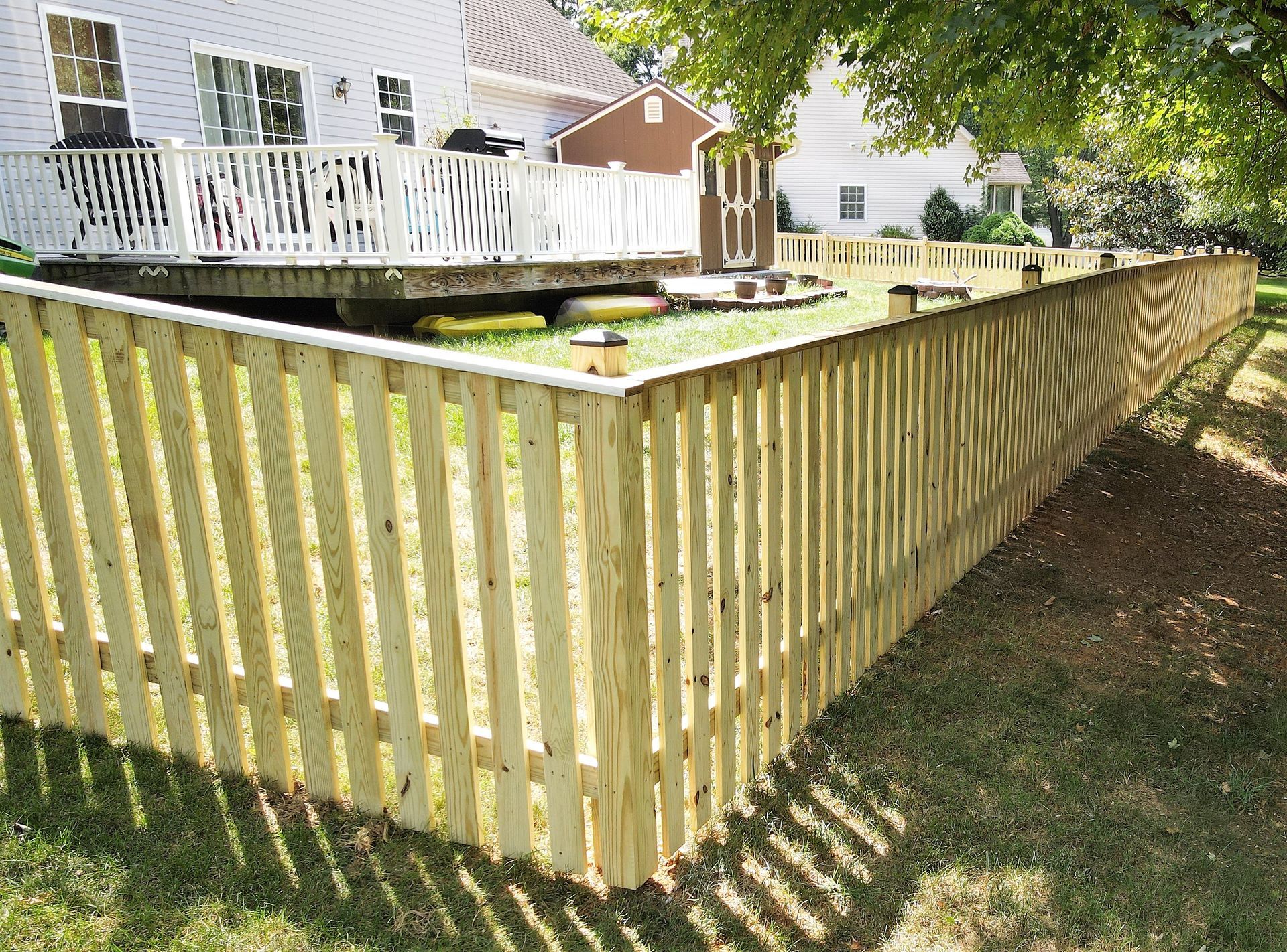 Installed wood fences