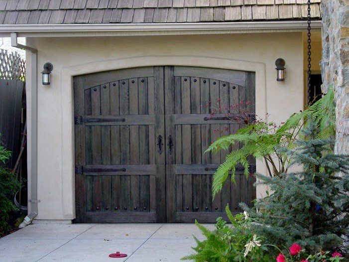 Wooden garage door