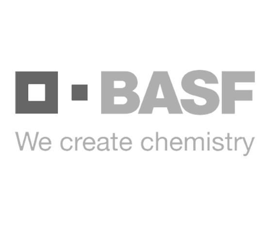 BASF logo with gray square icon and tagline “We create chemistry”