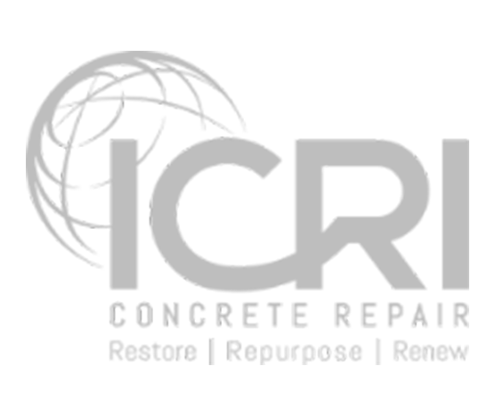 ICRI Concrete Repair logo with gray globe graphic and tagline “Restore | Repurpose | Renew”