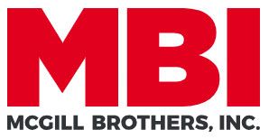 MBI McGill Brothers, Inc. logo with bold red letters and black company name
