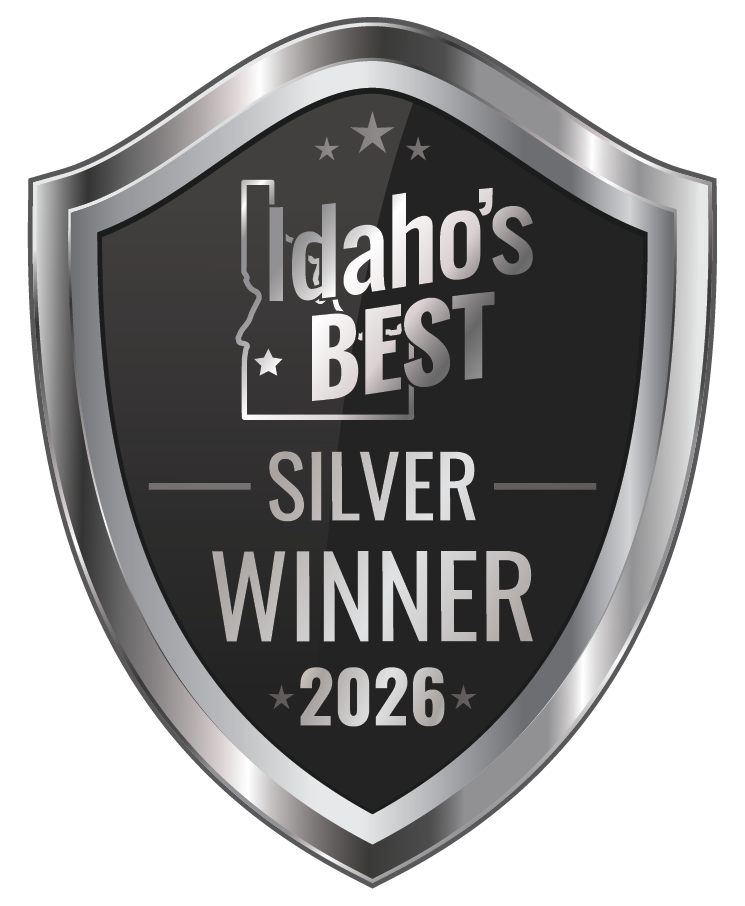 Silver shield badge reading Idaho’s Best Silver Winner 2026.